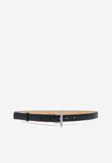 Alexander McQueen Crystal Embellished T-bar Leather Belt Black 8396941HBES 1000