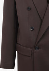 Double-Breasted Silk Blazer