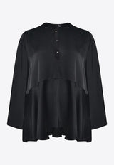 Mat Fashion Satin Flowy Long-Sleeved Blouse Black 8401.1020.W_BLACK