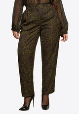 Mat Fashion Leopard Print Straight-Leg Pants Green 8401.2059.W_GREEN