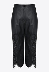 Mat Fashion Laser-Cut Cropped Pants Black 8401.2071.W_BLACK