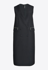 Mat Fashion Double-Breasted Long Vest Black 8401.3009.W_BLACK