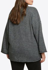Mat Fashion Collarless Knitted Cardigan Gray 8401.5028.W_GREY