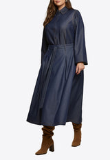 Mat Fashion Midi Denim Skirt with Belt Denim 8401.6016.W_DENIM