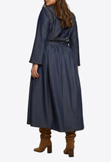 Mat Fashion Midi Denim Skirt with Belt Denim 8401.6016.W_DENIM