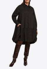 Mat Fashion Balloon Knee-Length Shirt Dress Black 8401.7024.W_BLACK