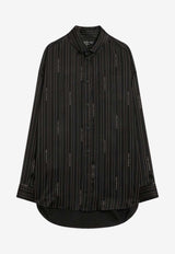 Balenciaga Pinstriped Long-Sleeved Shirt Black 841012TSLA6/R_BALEN-1264