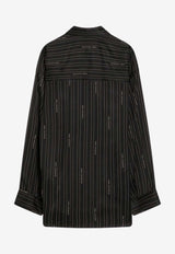 Balenciaga Pinstriped Long-Sleeved Shirt Black 841012TSLA6/R_BALEN-1264