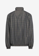 Balenciaga Logo Print Zip-Up Jacket Gray 843937TSO40/R_BALEN-1460