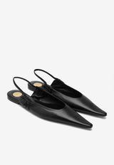 Saint Laurent Anne-Marie Slingback Leather Flats Black 844421AADF1/R_YSL-1000