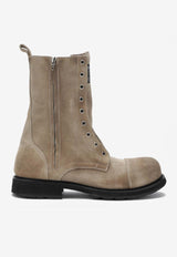 Balenciaga Logo Patch Suede Boots Beige 844925WCB41/R_BALEN-9099