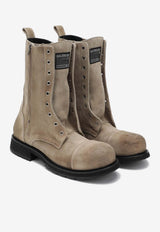Balenciaga Logo Patch Suede Boots Beige 844925WCB41/R_BALEN-9099