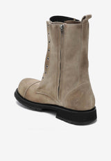 Balenciaga Logo Patch Suede Boots Beige 844925WCB41/R_BALEN-9099