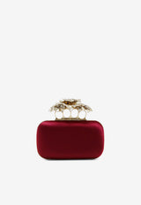 Alexander McQueen Carnation Knuckle Clutch Bag Crimson 8456481HBC4 6100
