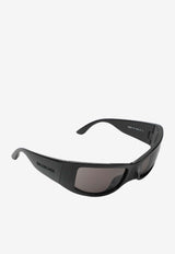 Balenciaga Embossed Logo Rectangular Sunglasses Gray 847013T0007/R_BALEN-1000