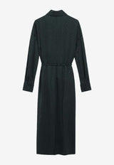 Gucci GG Jacquard Silk Wrap Dress Green 847325ZAM5B/R_GUC-3514