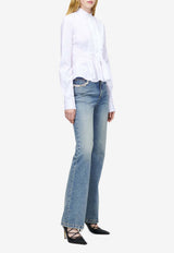 Alexander McQueen Peplum Shirt with Front Bib White 848071QAABS 9000