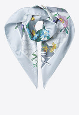 Gucci Floral Print Silk Twill Scarf Multicolor 8501073G001/S_GUC-1963