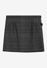 Balenciaga Shadow-Effect Tartan Check Mini Skirt Gray 850673TQT01/R_BALEN-1240