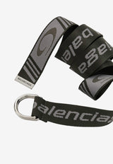 Balenciaga Jacquard Logo D-Ring Belt Green 8509352AB5W/S_BALEN-3561