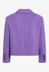 Gucci Bouclé Cropped Jacket Purple 851582Z7AWX/R_GUC-5007