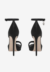 Alexander McQueen 125 Jewel Satin Platform Sandals Black 851992W4ABW 1000