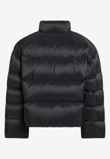 Balenciaga Logo Printed Down Jacket Black 852049TNO12/R_BALEN-1000