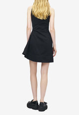 Alexander McQueen Asymmetric Mini Denim Dress Black 852270QMAD2 1000