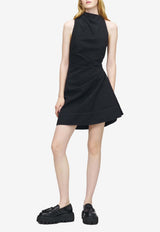 Alexander McQueen Asymmetric Mini Denim Dress Black 852270QMAD2 1000
