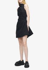Alexander McQueen Asymmetric Mini Denim Dress Black 852270QMAD2 1000