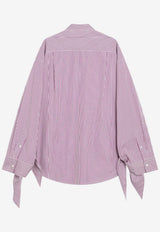 Balenciaga Striped Loose Shirt Purple 852322TGM02/R_BALEN-5075