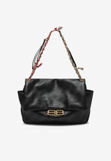 Balenciaga Medium Darling Leather Shoulder Bag Black 8525012AB8W/R_BALEN-1000