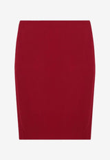 Saint Laurent Satin Pencil Skirt Red 852654Y5J19/R_YSL-6054