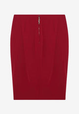 Saint Laurent Satin Pencil Skirt Red 852654Y5J19/R_YSL-6054