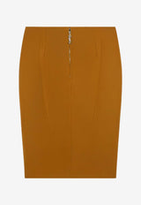 Saint Laurent Satin Pencil Skirt Yellow 852654Y5J19/R_YSL-7746
