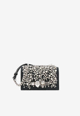 Alexander McQueen Mini Crystal Embroidery Jeweled Clutch Bag Black 85484817HLI 1090