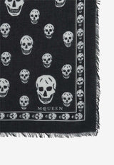 Alexander McQueen Confetti Skull Print Silk-Blend Scarf Multicolor 8570244943Q 1088