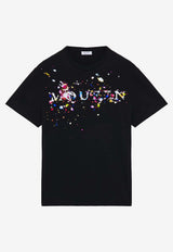 Alexander McQueen Confetti Logo Print T-shirt Black 857144QTAEF 0555
