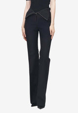 Alexander McQueen Fold-Over Waist Tailored Pants Black 857843QJADA 1000