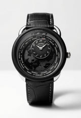 Arceau le Temps Voyageur 41mm Watch with Graphite Matte Alligator Strap