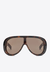Gucci Havana Mask Sunglasses Brown 860999J0740/S_GUC-2323