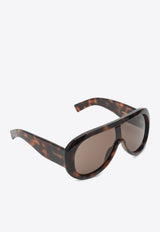 Gucci Havana Mask Sunglasses Brown 860999J0740/S_GUC-2323