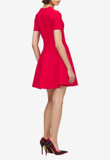 Alexander McQueen Flared Mini Dress Red 863054Q1BGL 6195