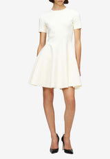 Alexander McQueen Flared Mini Dress Ivory 863054Q1BGL 9004