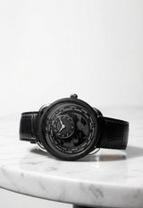 Arceau le Temps Voyageur 41mm Watch with Graphite Matte Alligator Strap