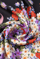 Floral-Printed Square Scarf