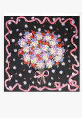 Floral-Printed Square Scarf