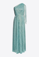 Theia Carol One-Shoulder Sequined Tulle Gown Azure 88113145_AQUA