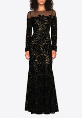Theia Gigi Velvet Lace Gown Black 88114359_BLACK MULT