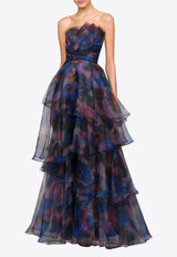 Theia Seona Strapless Printed Ballgown Multicolor 88115892_MULTI COLO